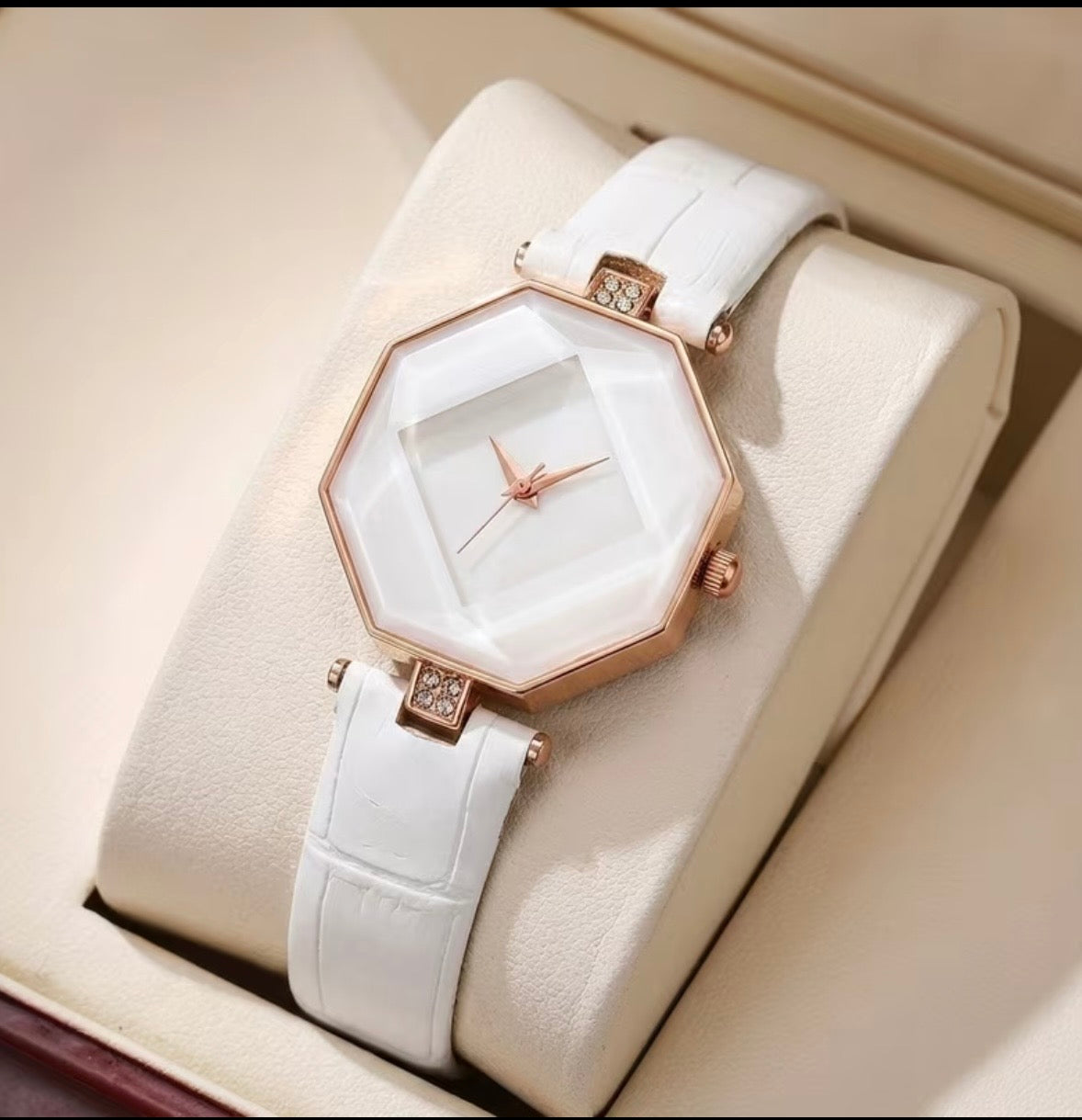 Ceas de Dama Octagon Pure White