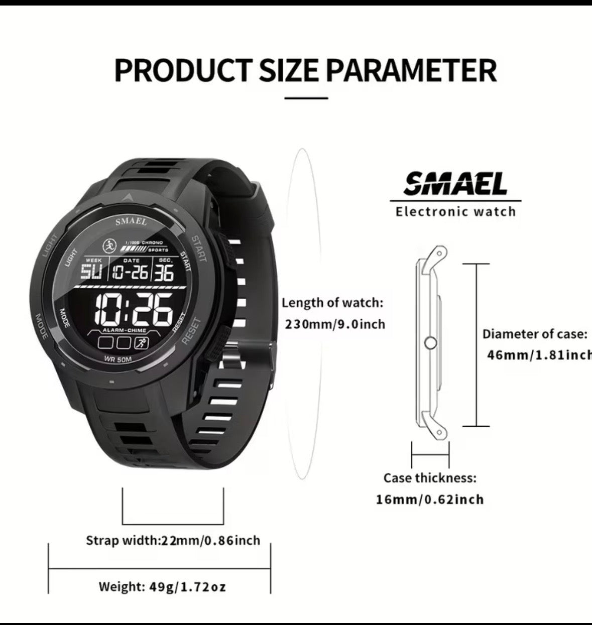 SMAEL LED Digital - Alb