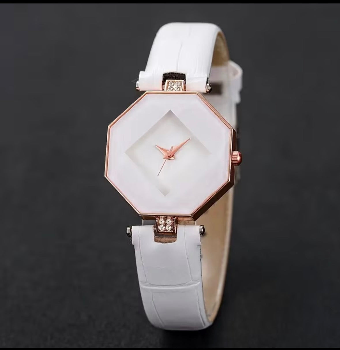 Ceas de Dama Octagon Pure White