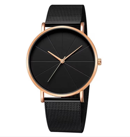 Ceas Elegant Black Rose Gold – Classic Noir