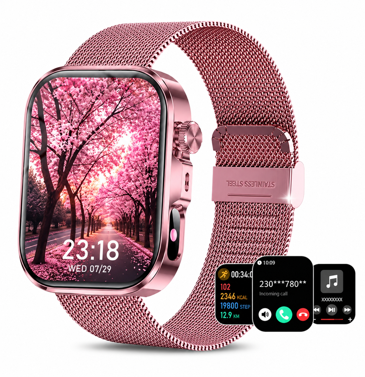 Smartwatch Rose Metallic - Elegant