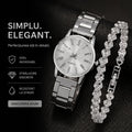 Ceas Elegant Argintiu – Damă
