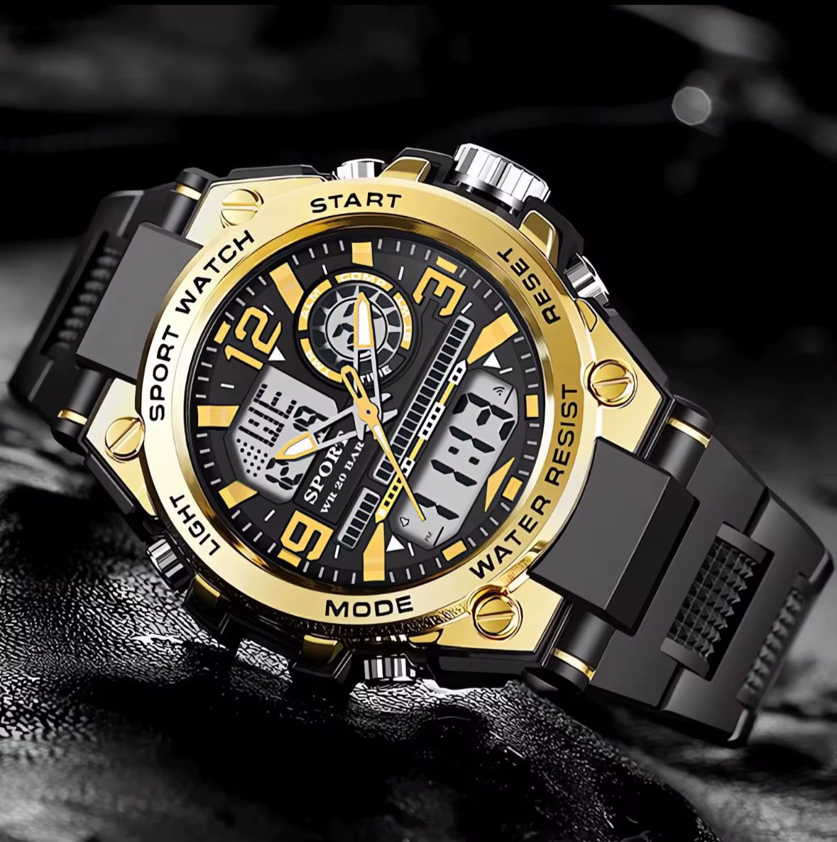 Ceas Sport Gold Black – Unisex
